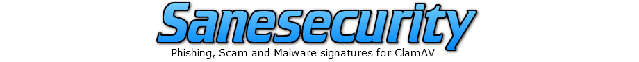 Sanesecurity ClamAV: Phishing, Spam & Malware Signatures
